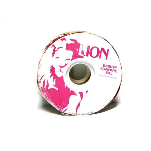 LION RIBBON COMPANY Exquisite 1 3/8" Santa and Hearts 25 YARDS Spool - Picture 2 of 4